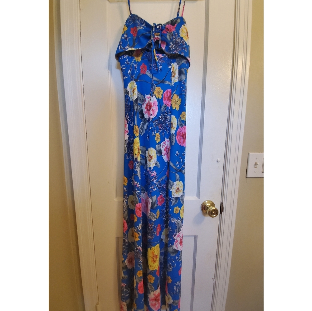 Express Floral Maxi Dress with Cut-out